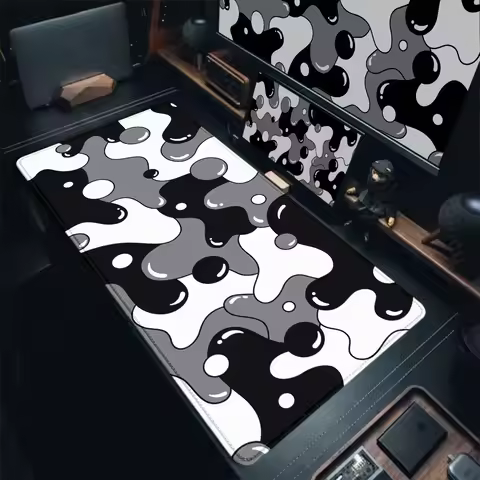 Gaming Mouse Pads Large Size Table Pad Blue White Strata Liquid Mouse Pad Computer Play Mat Leather 