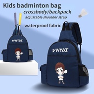 YWYAT Kids Badminton Backpack Fashion Cute Children Badminton Rackets Crossbody Bag Backpack for Ten