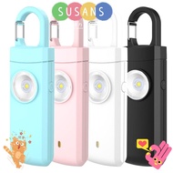 SUSANS Personal Alarm Safety Keychain, Panic Security ABS Emergency LED Torch Keyring, Portable 130d