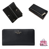 (STOCK CHECK REQUIRED)KATE SPADE DARCY LARGE SLIM BIFOLD LONG WALLET WLR00545 BLACK