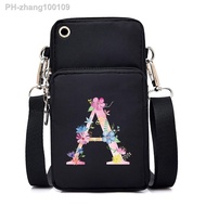 26 Alphabet Mini Waterproof Mobile Phone Bag Pink Print Lipstick Wallet Pouch for IPhone 12/13 Pro Max Women Men CrossBody Bag