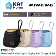 PINENG PN830/PN836 (10000MAH/20000MAH) POWERBANK TYPE C FAST CHARGING 22.5W BUILT IN CABLE PORTABLE 