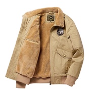 High Goods Winter Lamb Fleece Jacket Men's Cotton Jacket Flight Jacket Retro Tooling Cotton Jacket T