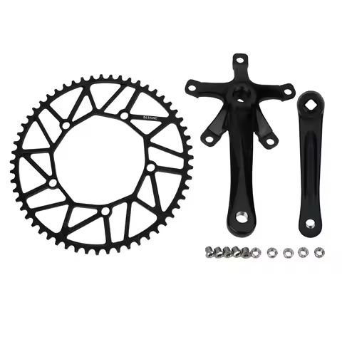 Folding Bike Crankset Chainring 48/50/52/54/56T 170mm Aluminum Alloy Ultralight Hollow Square Hole S