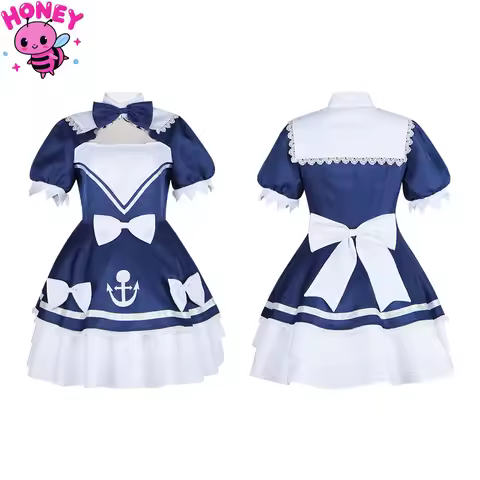 Vtuber YouTuber Cosplay Cute Maid Dress Costume Minato Aqua Cosplay Women Girls Sailor Suit Set Hall