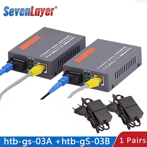 Gigabit Fiber Optical Media Converter HTB-GS-03 A&B 20KM 1000Mbps Single Mode Single Fiber SC Port E