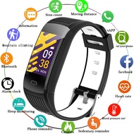 Smartwatch สมาร์ทวอท นาฬิกาสมาร์ท Heart Rate Monitor สร้อยข้อมือกีฬาฟิตเนสติดตามนาฬิกาผู้ชายกันน้ำกีฬา Smartwatch สำหรับโทรศัพท์ Xiaomi + กล่องSmartwatch สมาร์ทวอท Gray And White