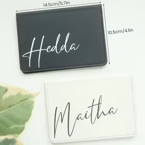 Custom Logo Passport Holder Personalized Travel Wallet Engraved Name Passport Cover Case Travel Esse