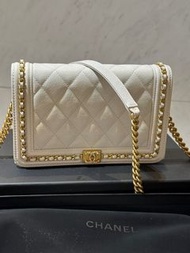 全新 有單 Chanel white boy chanel hand bag 手袋 白色 23p