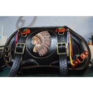 {Cowhide Handmade} indian indian Harley Saddle Bag American Saddle Bag Side Bag Harley Leather Saddl
