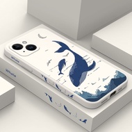 Undersea Whale Phone Case For iPhone 15 14 Plus 13 Pro Max 12 Mini Soft Casing