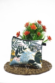 Dompet Pouch Kosmetik Wanita Kanvas Uk 20 x 13 CM Motif PALMAS KUNING