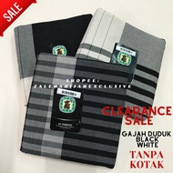 CLEARANCE STOK KAIN PELIKAT GAJAH DUDUK BLACK WHITE TANPA KOTAK | KAIN PELIKAT LELONG TANPA KOTAK MU