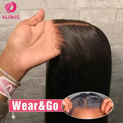 Wear Go Glueless Wig 30 34 Inch Bone Straight 13x6 HD Lace Frontal Wig Human Hair Pre plucked 7x5 Tr