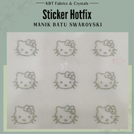 Hello Kitty Cartoon Sticker Hotfix Batu Manik Copy Swarovski Tampal Premium Grade