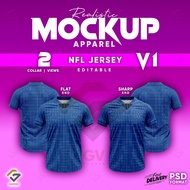 🔥PREMIUM Realistic Apparel MOCKUP🔥 NFL Jersey V1 Editable Adobe Photoshop PSD【High Resolution】- 2 co