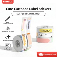 NIIMBOT D11H/D110M/D101 Flower Pattern Sticker Roll Waterproof Tag