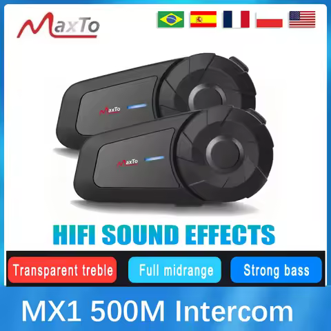 Maxto MX1 Motorcycle Helmet Bluetooth Headset Intercom Supports 2 Person Intercom With A Distance Of
