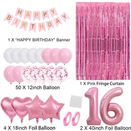 Sweet 16 Party Decorations Pink, 16th Birthday Decorations for Girls, Pink Sweet 16th Birthday Party