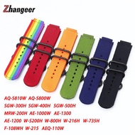 18mm Nylon Watch Strap For Ca--sio AQ-S810W S800W SGW-300H/400H/500H MRW-200H AE-1000W AE-1300/1200 