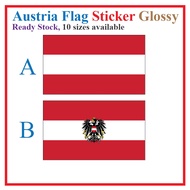 Austria Flag Sticker Rectangle Postcard / Stiker Pelekat Poskad Bendera Austria