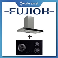 FUJIOH FR-MT1990R 90CM CHIMNEY HOOD + FUJIOH FH-GS5030 SVGL 3 BURNER GLASS GAS HOB