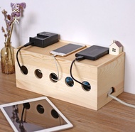 木藝充電器收納盒|Solid wood cable storage box [電器 電線收藏  電線收納 拖版 收納盒|USB storage box, storage rack, power ban