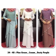 Ready Stock | 34 - 48 | Exclusive Premium Jubah Dress sedondon raya bridesmaid kenduri cikgu ombak p