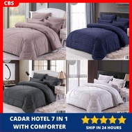 Cadar Hotel 7 in 1 With Comforter Stripe Line King Queen Single