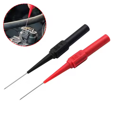 2pcs 4mm Jack Copper Test Lead Probe Stainless Steel Test Needle Multimeter Tools Black/Red For Bana