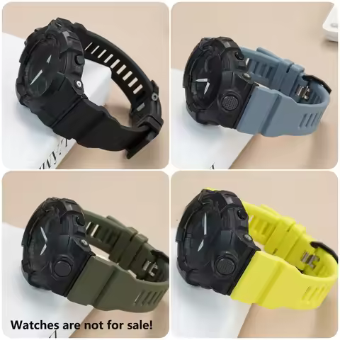 GBA-800 Watchband for Casio GBA-800 GBD-800 Series Men's Resin Silicone Waterproof Strap black/yello