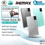 【3C Certified】Remax MP-5 5000mAh Powerbank Magnetic Wireless Remax MP-6 10000mAh Fast Charging Power