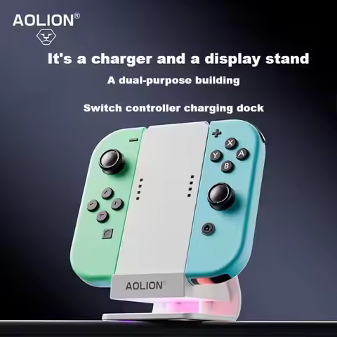 Aolion Charging Grip Bracket For Joycon Handle Gaming Controller Grip With RGB Charging Station For