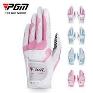 PGM Ladies Style Golf Gloves Golf Microfiber Cloth Belt Anti-slip Particle Gloves One Pair Set ST018