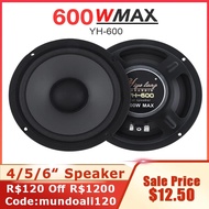 ☪1pc/2pcs 4/5/6.5 Inch Car Speakers 400/500/600W 2 Way HiFi Coaxial Subwoofer Car Audio Speakers s۩