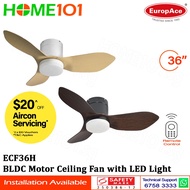 Europace BLDC Motor Ceiling Fan with LED Light & Remote Control 36" ECF36H