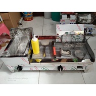 ♞12x20 2in1 Stainless Burger Griddle with Deep Fryer Burgeran Burger Stove Burger Machine