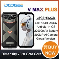 DOOGEE V Max Plus 5G Rugged Phone 36GB+512GB 6.58'' Android 14 Dimensity 7050 200MP Ai Camera 22000m