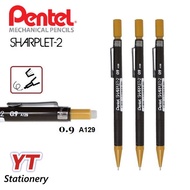 PENTEL A129 SHARPLET-2 0.9MM MECHANICAL PENCIL / 0.9MM 2B PENCIL LEADS 60MM