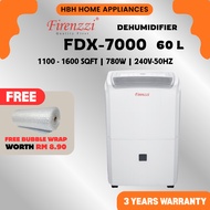 [FREE BUBBLE WRAP] Firenzzi | FDX-7000 Dehumidifier | 60L per day |Anti-frost protection | Time sett