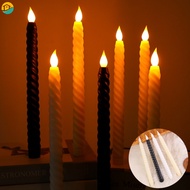 1Pc LED Flameless Threaded Candles Battery Operated Fake Flickering Electric Long Candles Night Lamp for Wedding Home Decoration