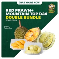 【DOUBLE MIX BUNDLE】[Klang Valley Fresh Durian ]海王红虾+山顶D24榴莲 Sea King Udang Merah & Mountain Top D24 