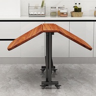 Folding table, dining table, household simple rectangular dining table, folding table, movable pulle