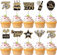 Pack of 36 75th Birthday Cake Decorations Vintage 1949 Cupcake Toppers Seventy-five Happy Birthday C