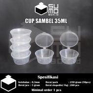 Kontainer Saus Klip 35ml / Wadah Plastik Cup Saos Sambal Mini 35 ml