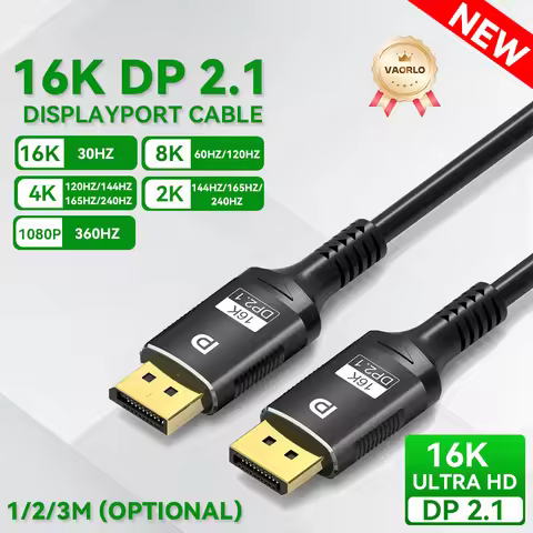 16K DP 2.1 Displayport Cable 16K 30Hz 8K 60Hz 4K 120Hz 32Gbps Video Audio Cable Display Port 1.2 Ada