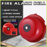 Fire Alarm Bell 220V AC 4"/6"/8" Fire Alarm Switch Bundle Fire Fighting Alarm Sound Level 120DB