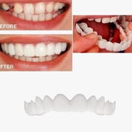 Gigi Palsu Instan Atas Bawah Pasangan Gigi Palsu Silikon Alami Snap On