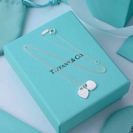 tiffany頸鏈925銀飾Return to Tiffany™心形吊飾鏈墜純銀中號蒂芙尼Tiffany&Co.銀色雙愛心吊墜項鍊精選禮物TIFFANY & CO Sterling Silver Re