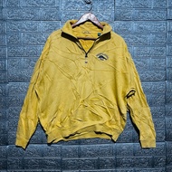 BAHAMA VINTAGE 1/4 ZIP POLO PULLOVER SWEATSHIRT SHIRT LONG SLEEVE YELLOW MEDIUM 22x27